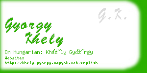 gyorgy khely business card